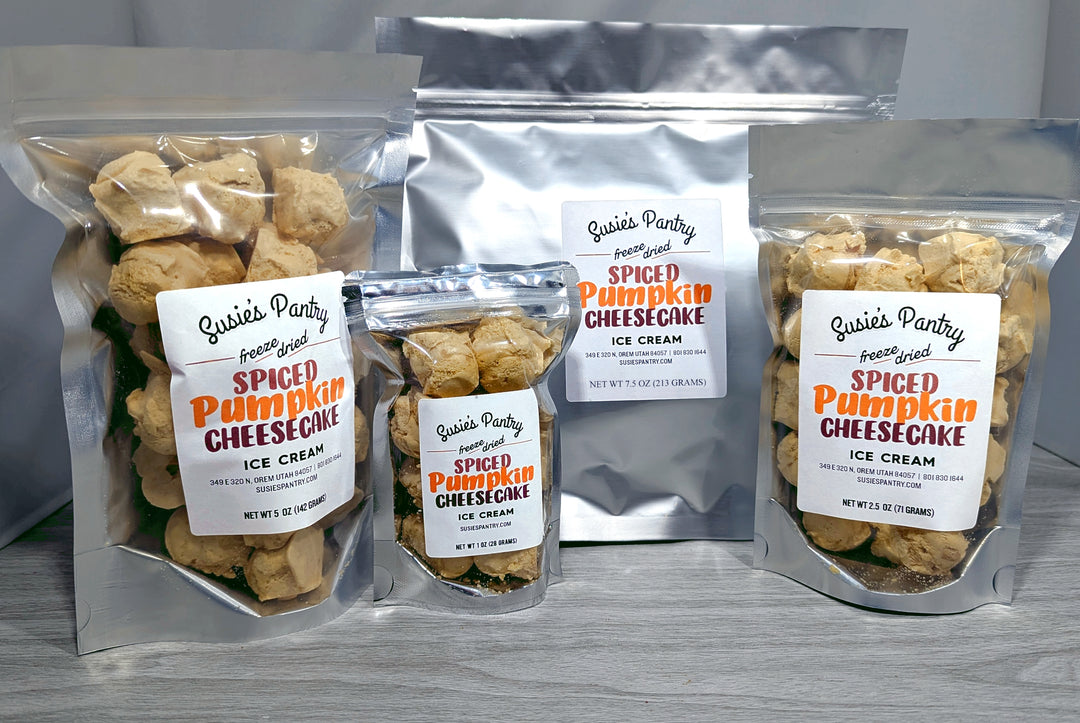 Freeze Dried Ice Cream -- Spiced Pumpkin Cheesecake