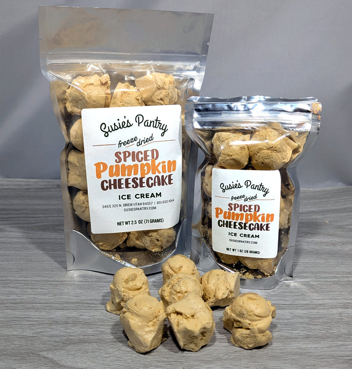 Freeze Dried Ice Cream -- Spiced Pumpkin Cheesecake