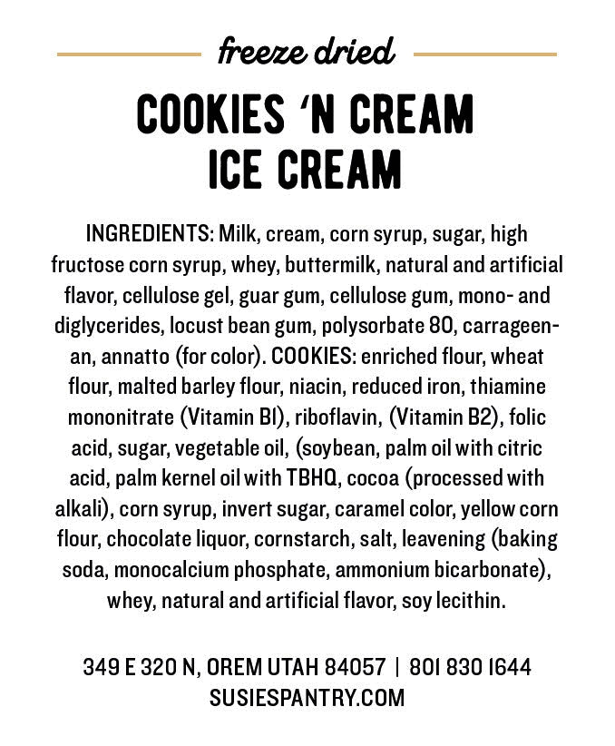 Freeze Dried Ice Cream - Cookies and Cream