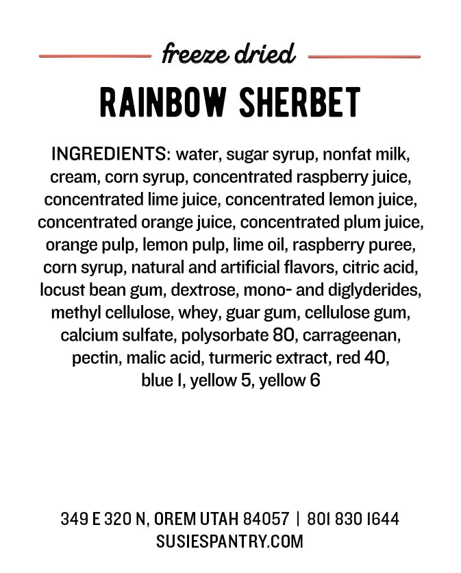 Freeze Dried Ice Cream - Rainbow Sherbet