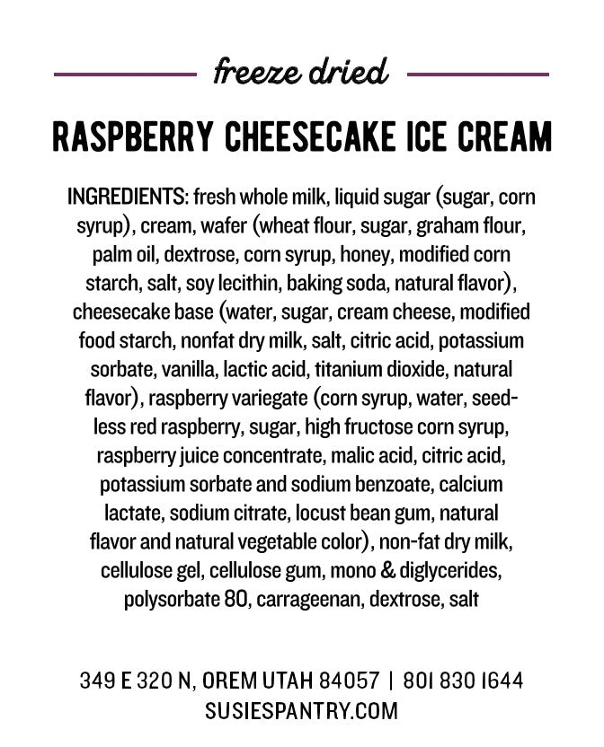Freeze Dried Ice Cream - Raspberry Cheesecake