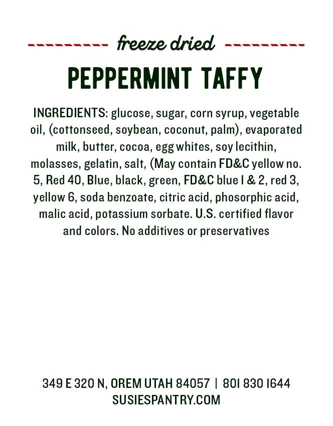 Freeze Dried Peppermint Taffy